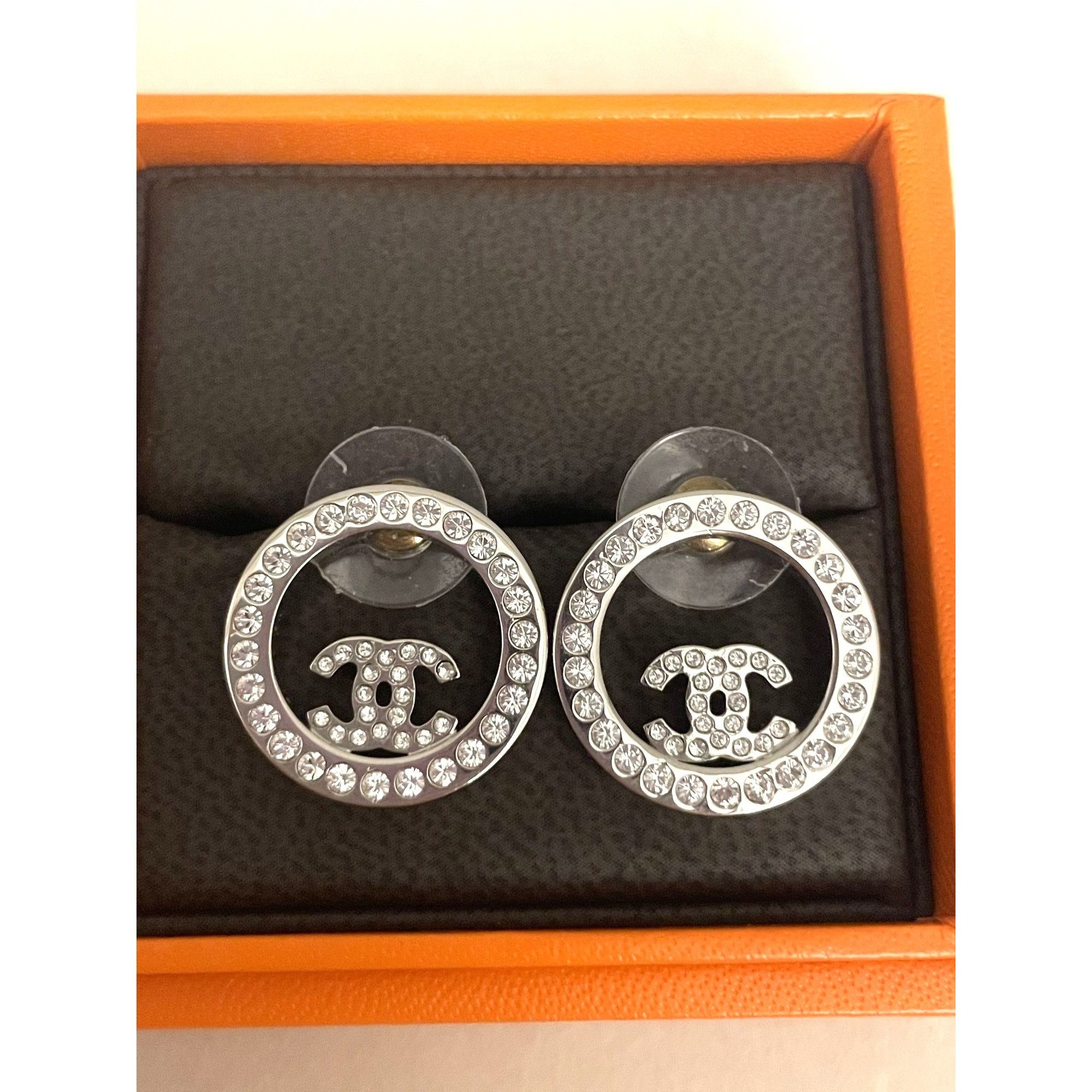 Chanel Chanel Crystal Circle Logo Earrings Size ONE SIZE - 1 Thumbnail