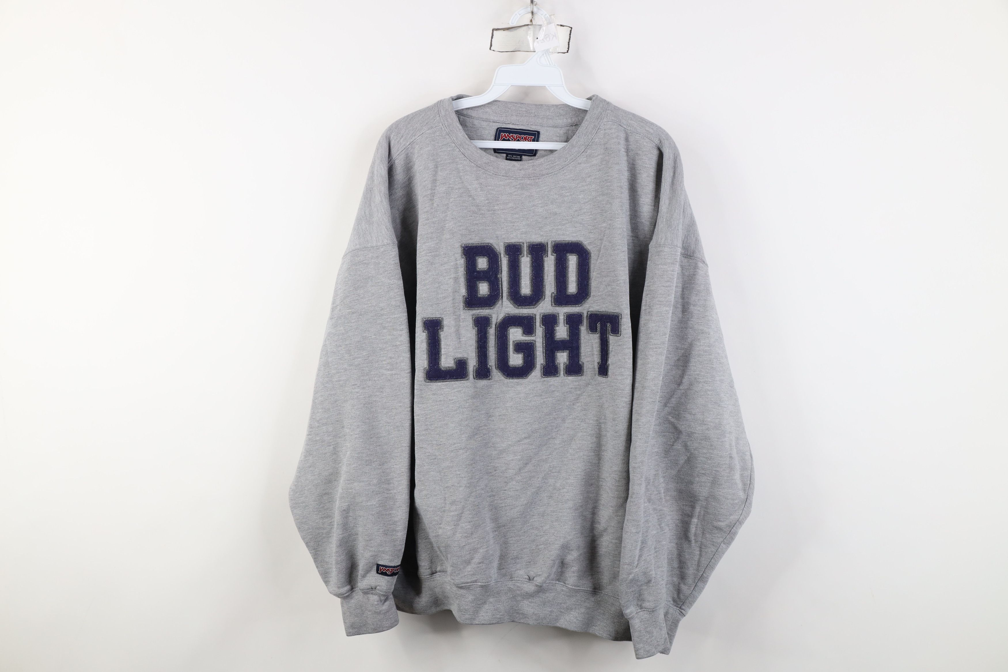 Vintage Vintage 90s Budweiser Light Beer Crewneck Sweatshirt Gray Size US XL / EU 56 / 4 - 1 Thumbnail