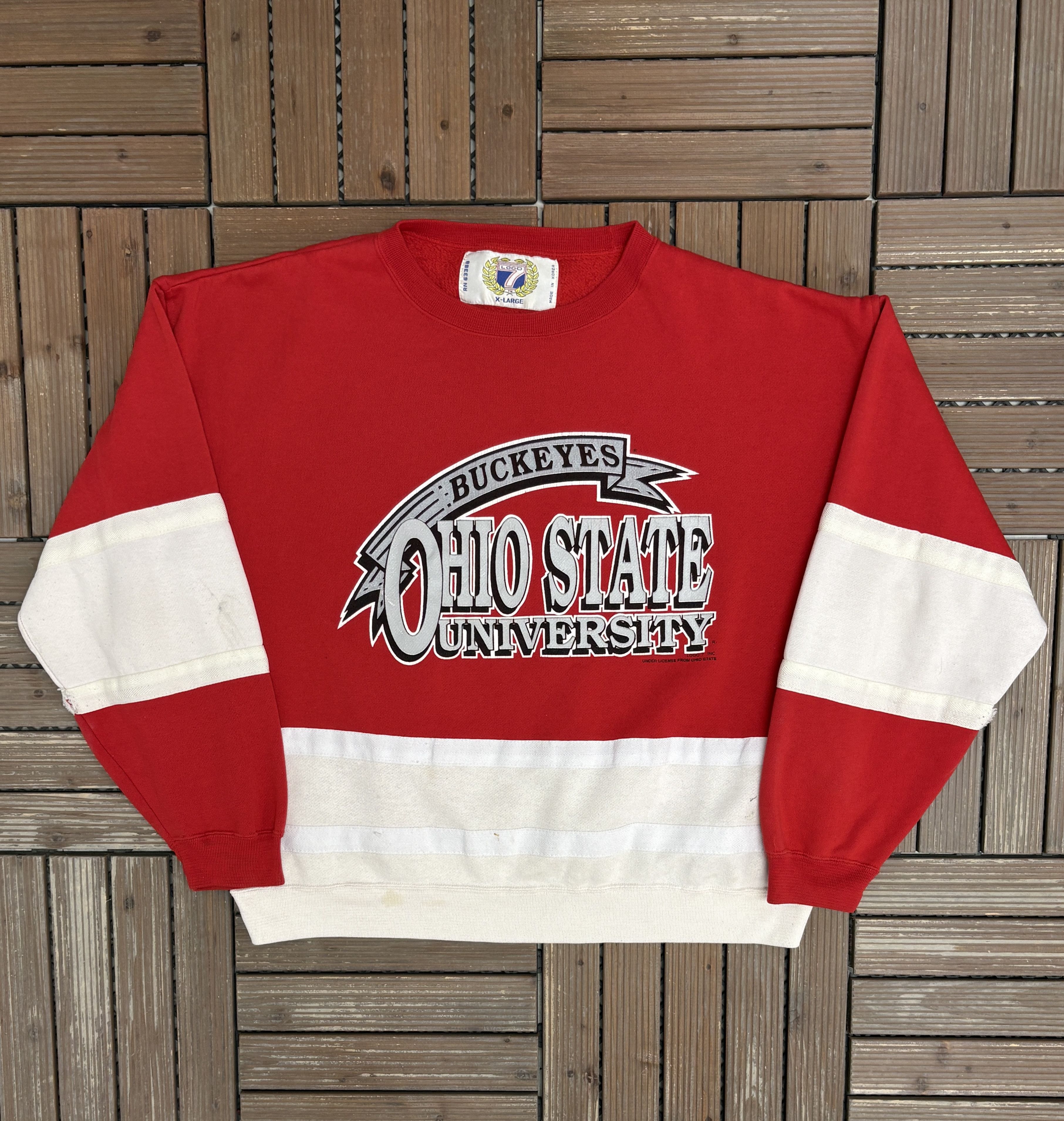 Logo 7 Ohio State Buckeyes Vintage Red Crewneck Sweater Size US L / EU 52-54 / 3 - 1 Thumbnail