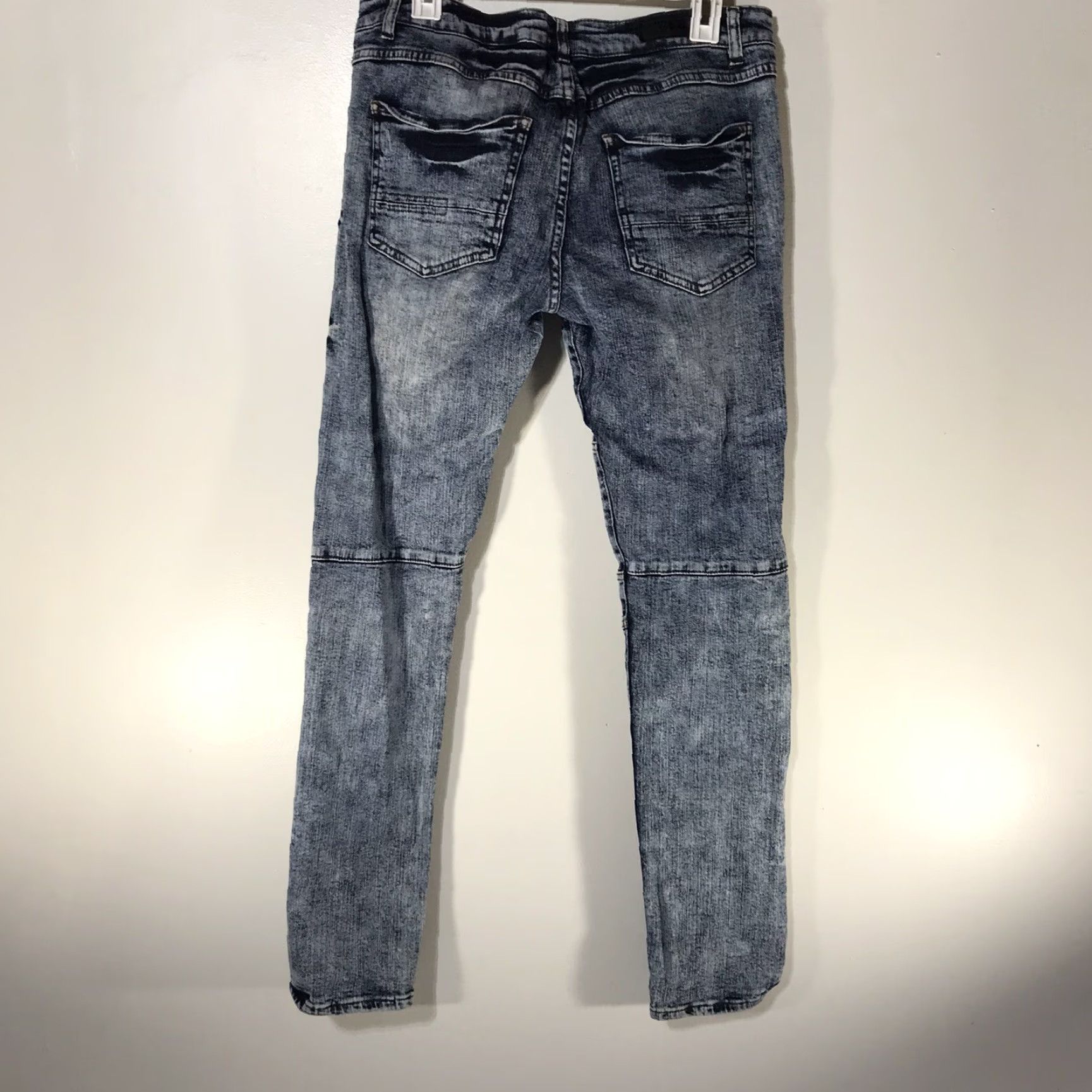 Vintage VINTAGE Black Premium Acid Washed Distressed Skinny Jeans Mens Size 32X32 Denim Cotton Spandex Blue Hip Hop Size US 32 / EU 48 - 2 Thumbnail