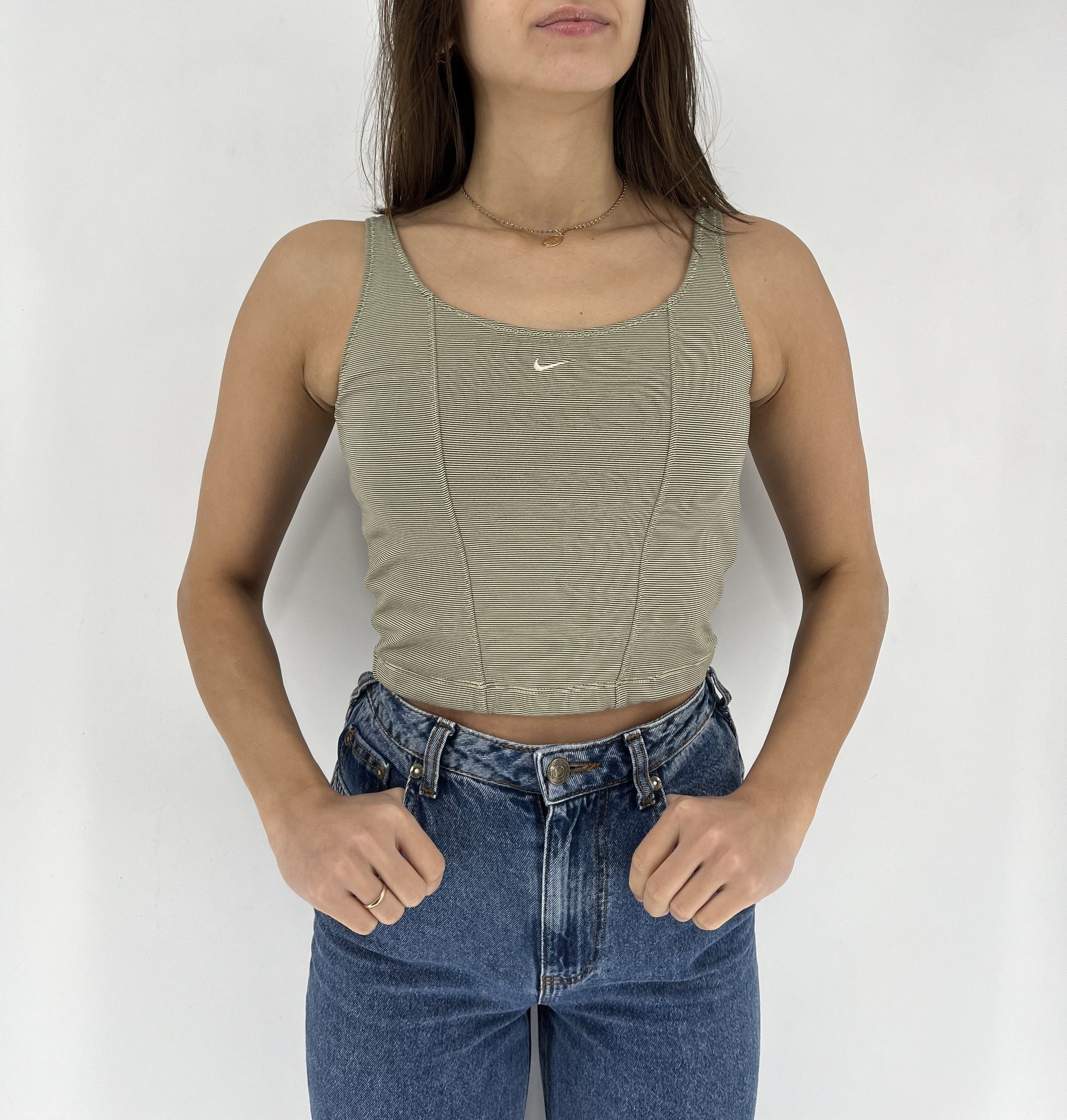 Nike × Vintage Y2K Nike Vintage Swoosh Logo Crop Top 90s Size M / US 6-8 / IT 42-44 - 1 Thumbnail