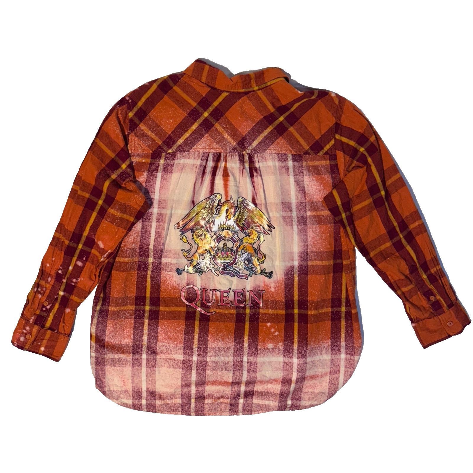 Other Quen British Rock Band Orange Plaid Shirt - XL Long Sleeve B Size XL / US 12-14 / IT 48-50 - 1 Thumbnail