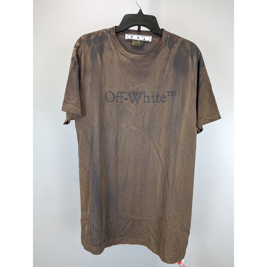 Off-White o1rshd1 Bookish Laund Slim Short Sleeve T-Shirt in Brown Size US L / EU 52-54 / 3 - 3 Thumbnail