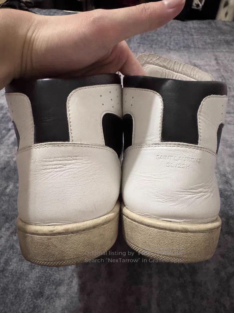 Saint Laurent Paris Saint Laurent Paris Black and White Leather Striped High-T Size US 7 / EU 40 - 4 Thumbnail