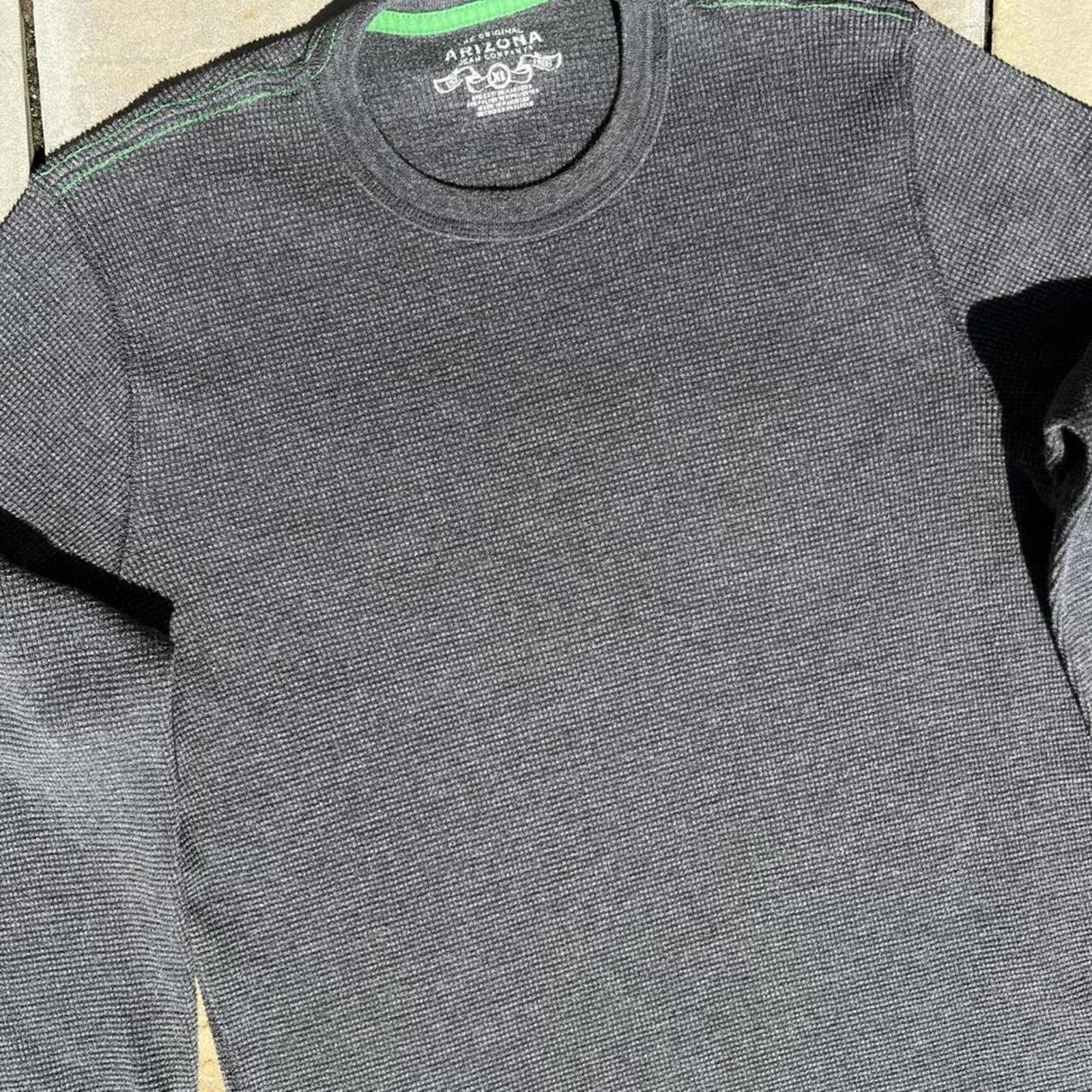 Arizona Jean Co. Y2K Minimalist Grey + Green Stitch Waffle Knit Thermal Size US L / EU 52-54 / 3 - 2 Thumbnail