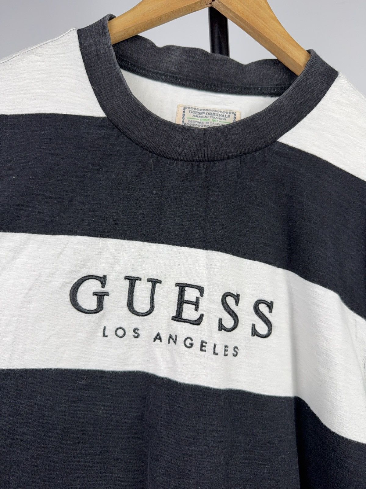 Guess Retro 90s Guess Originals Logo Striped Logo Long Sleeve Tee Size US L / EU 52-54 / 3 - 4 Thumbnail