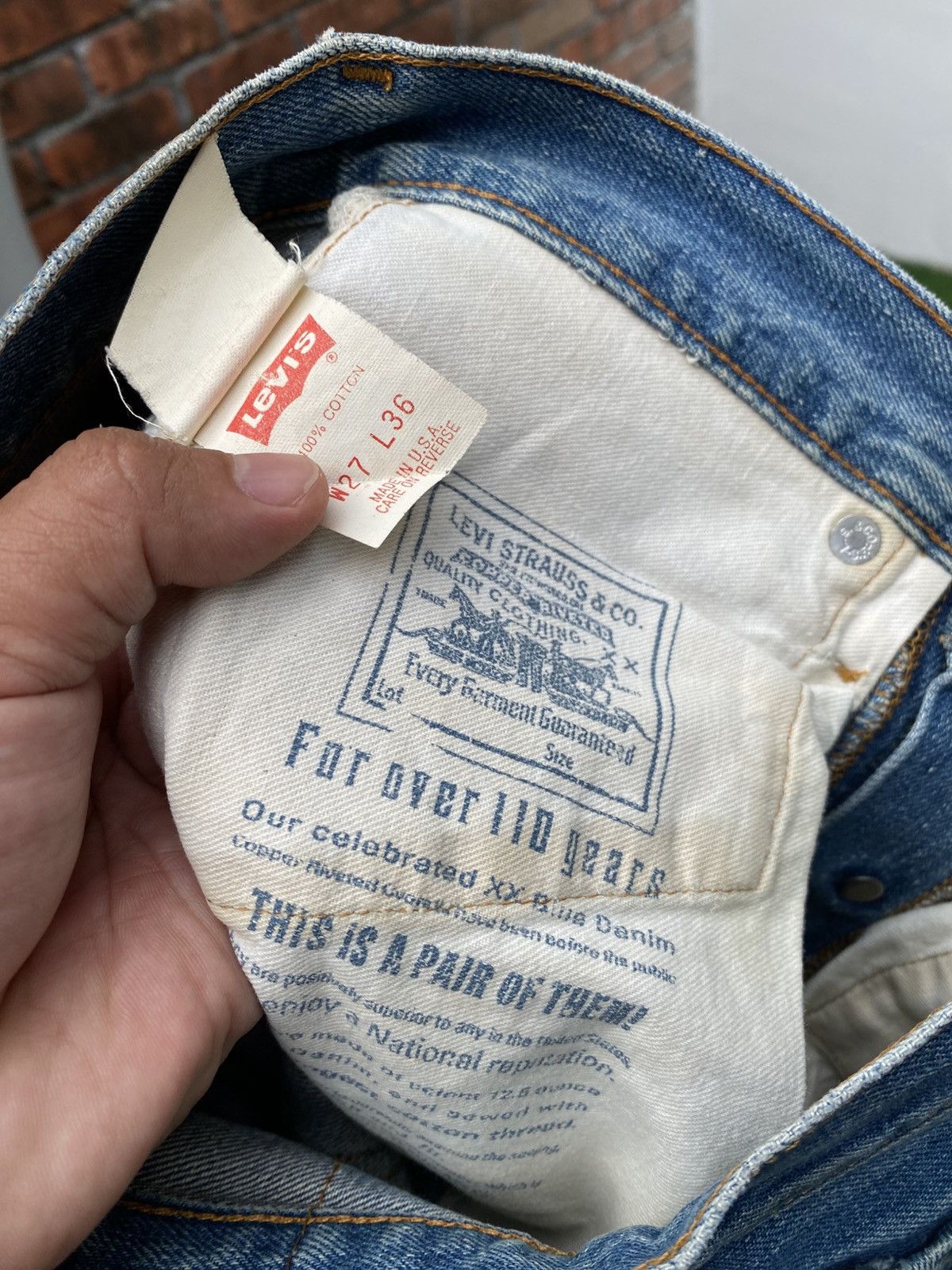 Levi's Vintage Clothing W27x32.5 Vintage levi's 501 redline big E made in USA Size 27" / US 4 / IT 40 - 8 Thumbnail