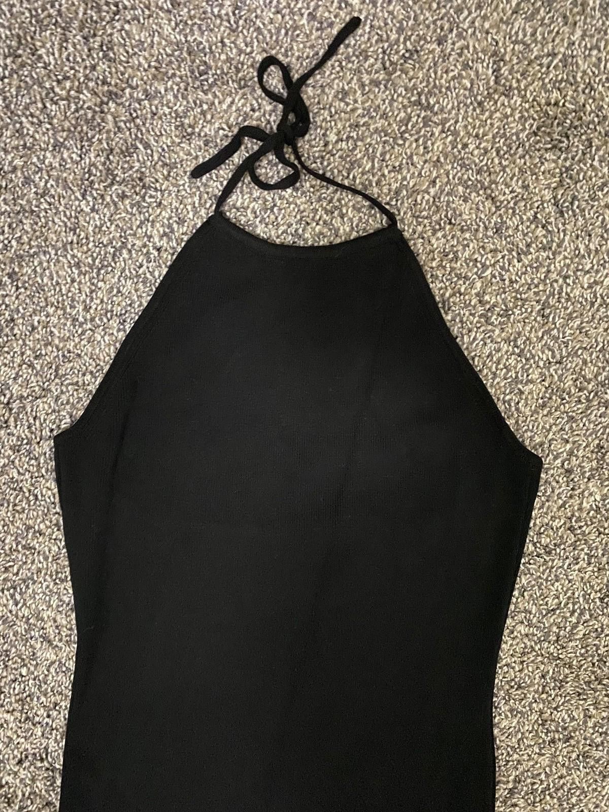 Asos ASOS Halter Maxi Dress with Side Slit in Black (SMALL) Size S / US 4 / IT 40 - 6 Thumbnail