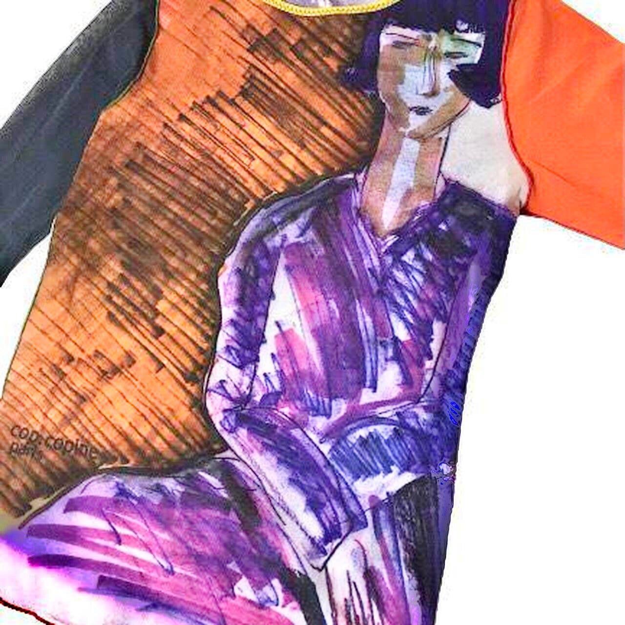 Cop Copine Cop Copine Mesh Top Lady Drawing Size ONE SIZE - 2 Thumbnail