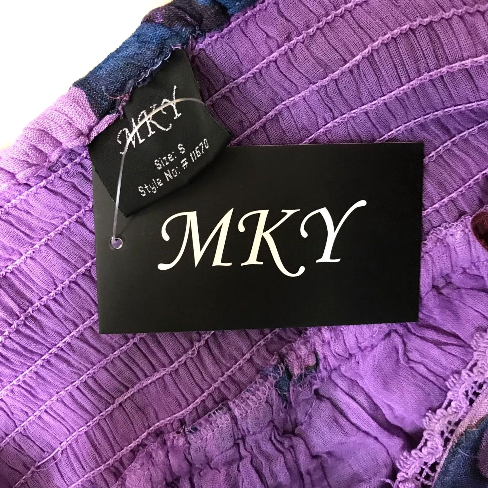 Vintage MKY - WOMEN'S S - PURPLE SPAGHETTI STRAP V NECK RAYON FLORAL MIDI DRESS Size S / US 4 / IT 40 - 8 Thumbnail