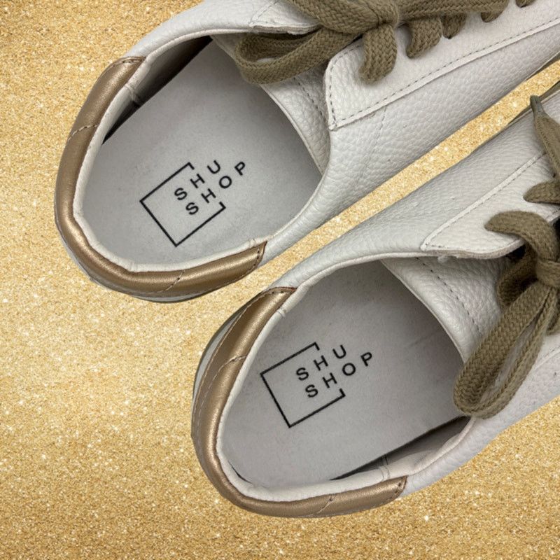 Other SHU SHOP Paula White Sneakers Gold Glitter Stars NEW 8.5 Size US 8.5 / IT 38.5 - 5 Thumbnail