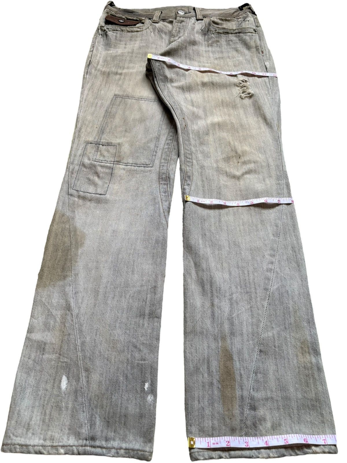 Japanese Brand Vintage Japanese Brand Paint Rusty Mud Wash Ripped Jeans Size US 32 / EU 48 - 14 Thumbnail