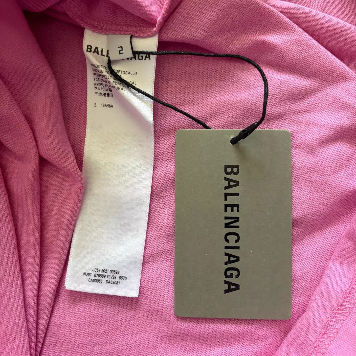 Balenciaga Balenciaga Pink Embroidered Logo Short Sleeve Tee Size US M / EU 48-50 / 2 - 4 Thumbnail