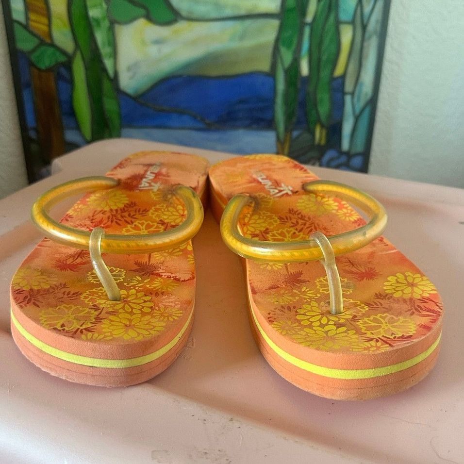 Other laguna orange hawaiian habiscus floral sandals shoes Size US 8 / IT 38 - 2 Thumbnail