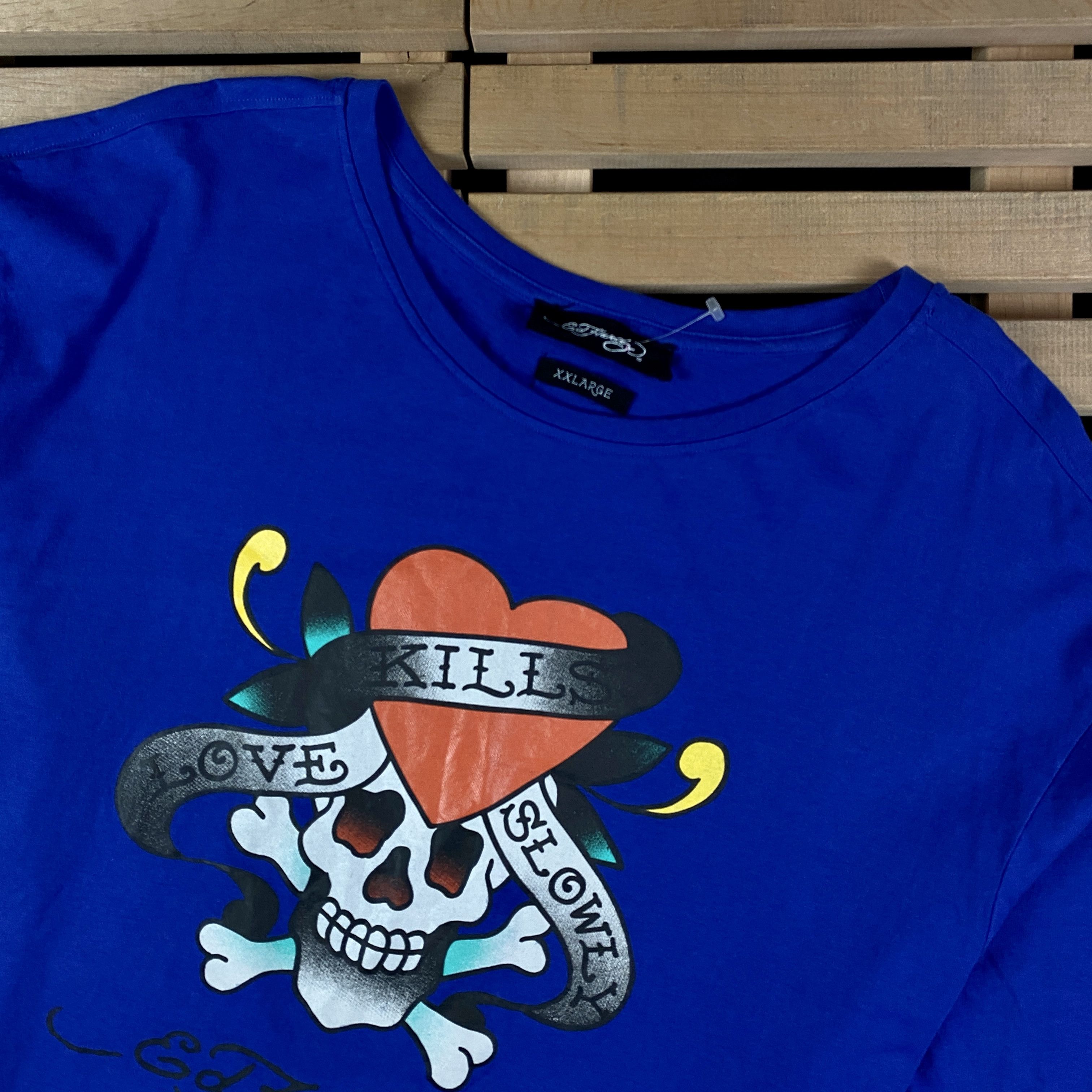 Ed Hardy Mens T-Shirt Ed Hurdy Big Print Size XXL Blue Size US XXL / EU 58 / 5 - 2 Thumbnail