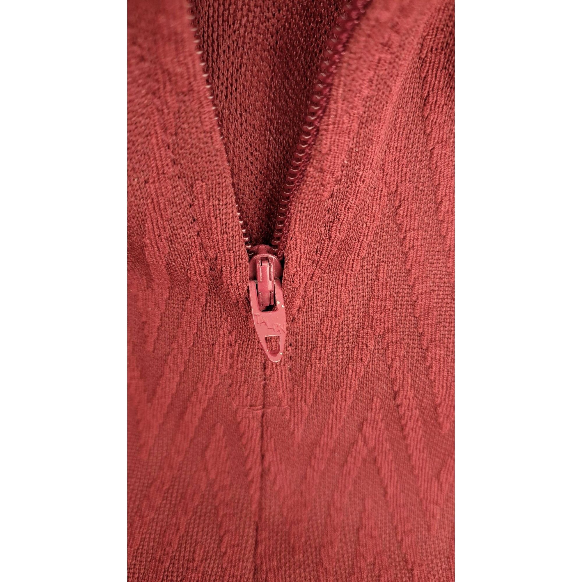 Handmade Vintage Handmade Maroon Dress Gold Gimp Trim Long Sleeve Size M / US 6-8 / IT 42-44 - 12 Thumbnail