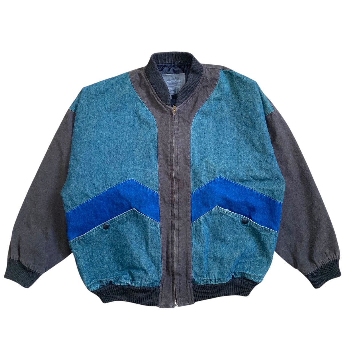 Japanese Brand × Vintage 💥 80s WATERSKY DENIM BOXY BOMBER JACKET Size US M / EU 48-50 / 2 - 1 Thumbnail