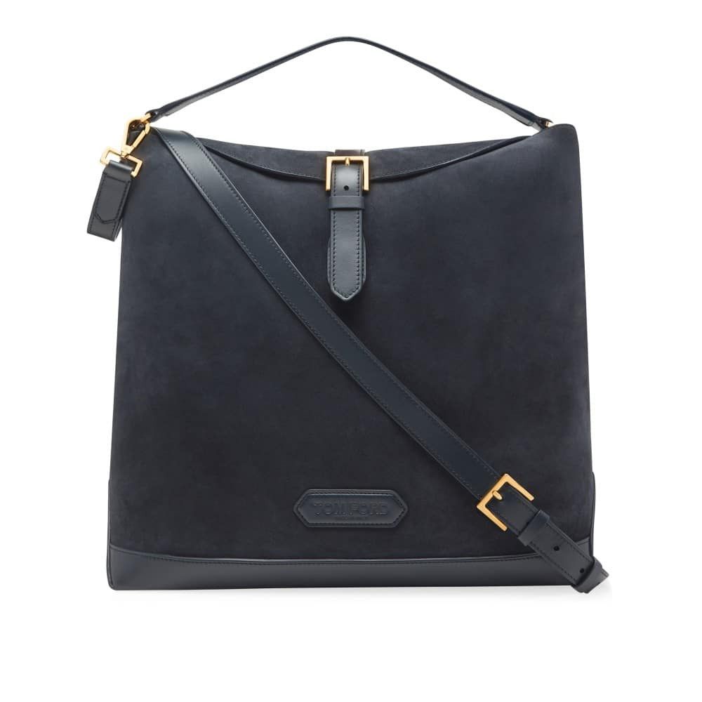 Tom Ford o1loc1c0126 H0590 Size: OS / Suede Soft Tote Bag in Blue Size ONE SIZE - 1 Thumbnail