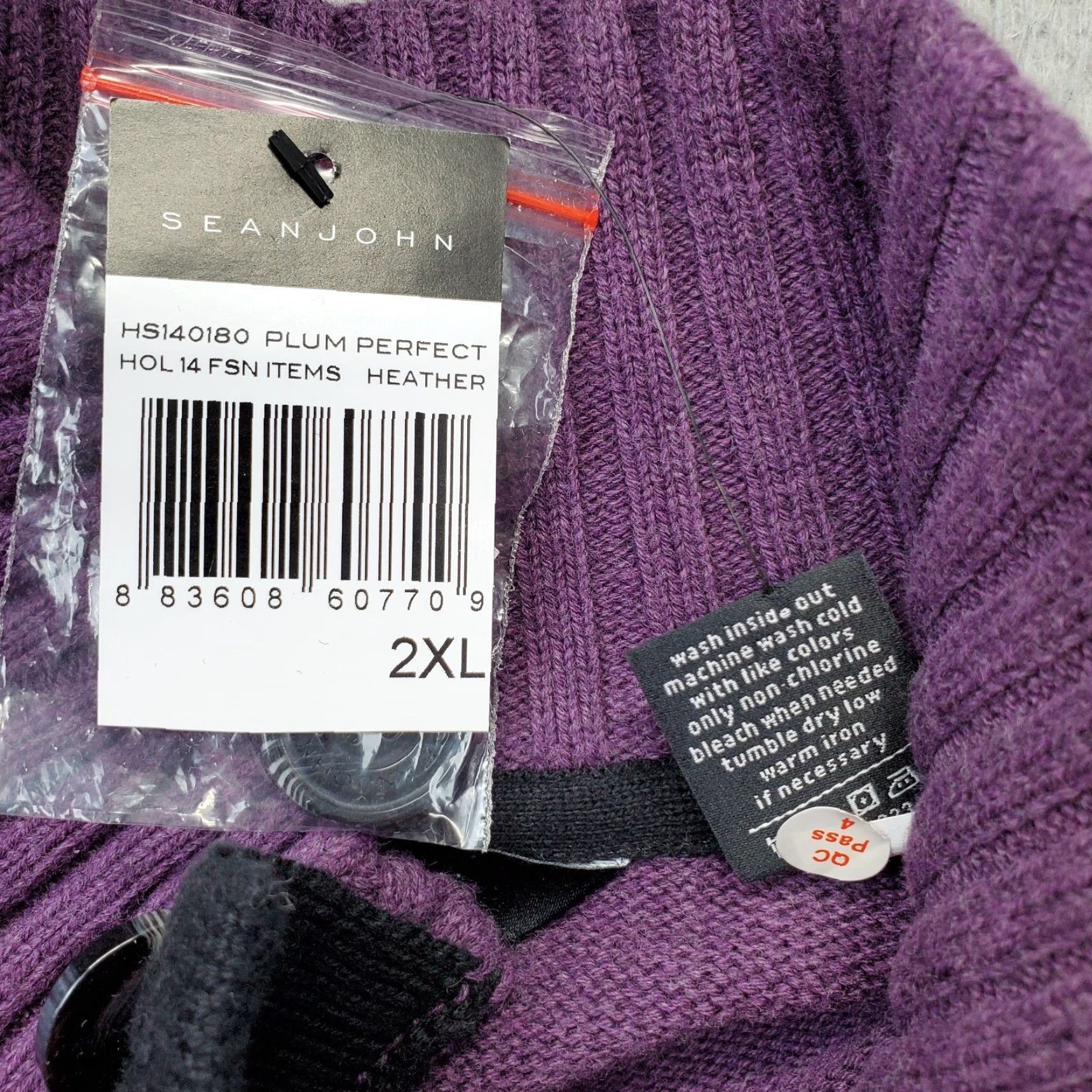 Sean John Sean John Sweater Mens Size 2XL Purple Long Sleeve Mock Neck Ribbed Hem Button Knit Pullover Folding into Casual Mens Sweater Size US XXL / EU 58 / 5 - 6 Thumbnail