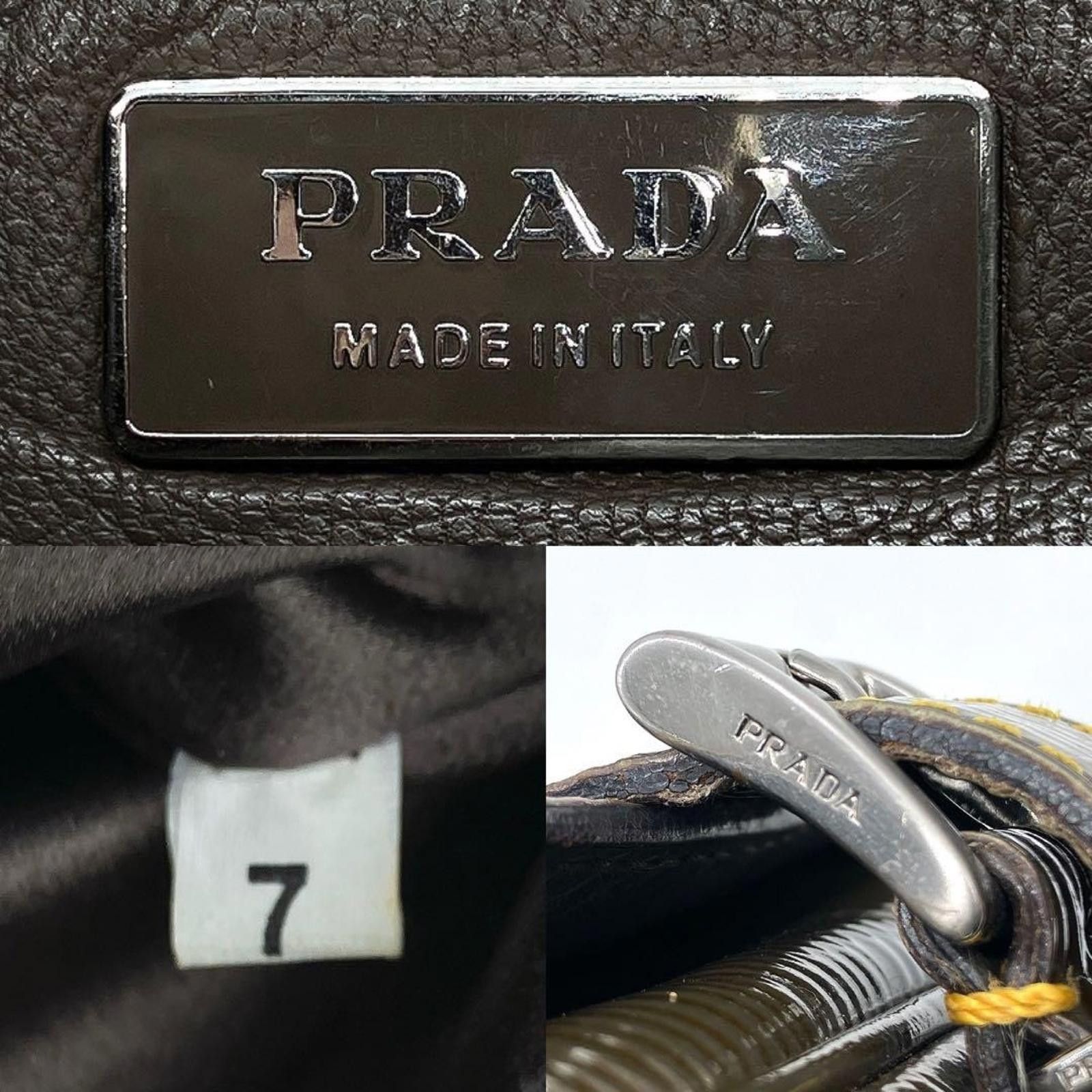 Prada Prada - Brown Patent Leather Shoulder Bag Size ONE SIZE - 7 Thumbnail