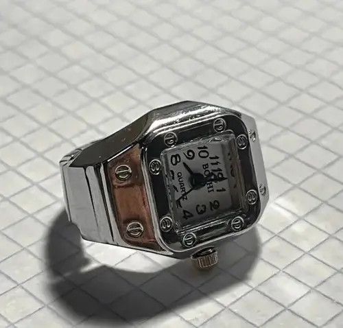 Jewelry Mini Elastic Strap Watch Adjustable Ring Size ONE SIZE - 4 Thumbnail