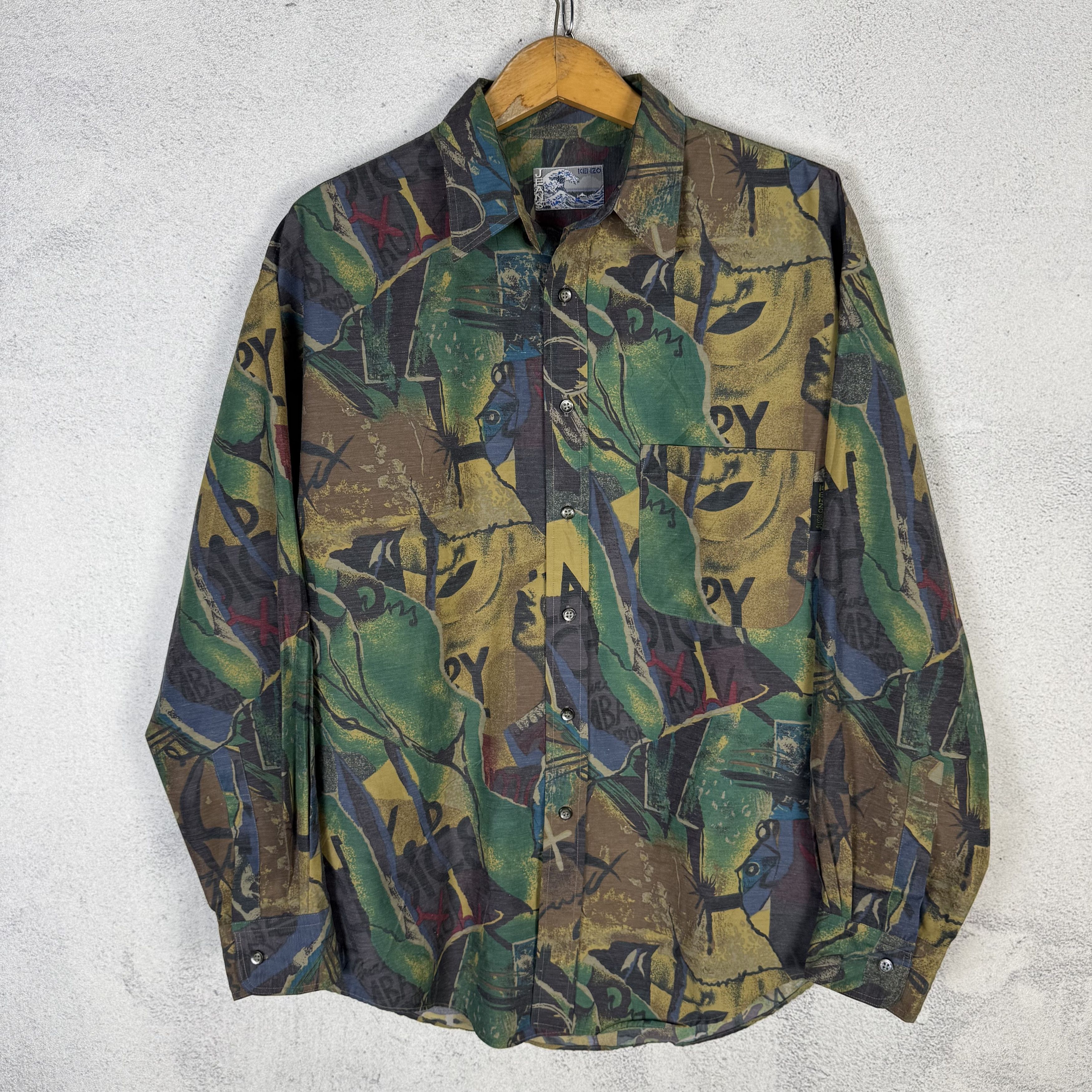 Kenzo Vintage 90s Kenzo Abstract Pattern Shirt Size US M / EU 48-50 / 2 - 1 Thumbnail