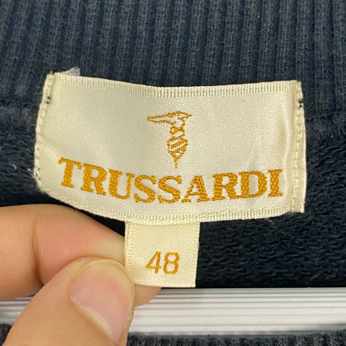Vintage Vintage 90s Trussardi Sweatshirt Crewneck Black Big Logo SzL Size US L / EU 52-54 / 3 - 6 Thumbnail
