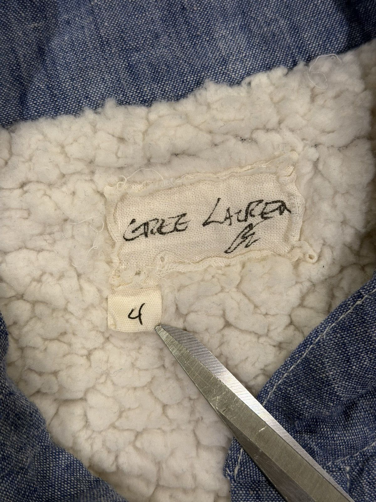 Greg Lauren Greg Lauren SS25 Blue Chambray Sherpa Lined Jacket Size US XL / EU 56 / 4 - 15 Thumbnail