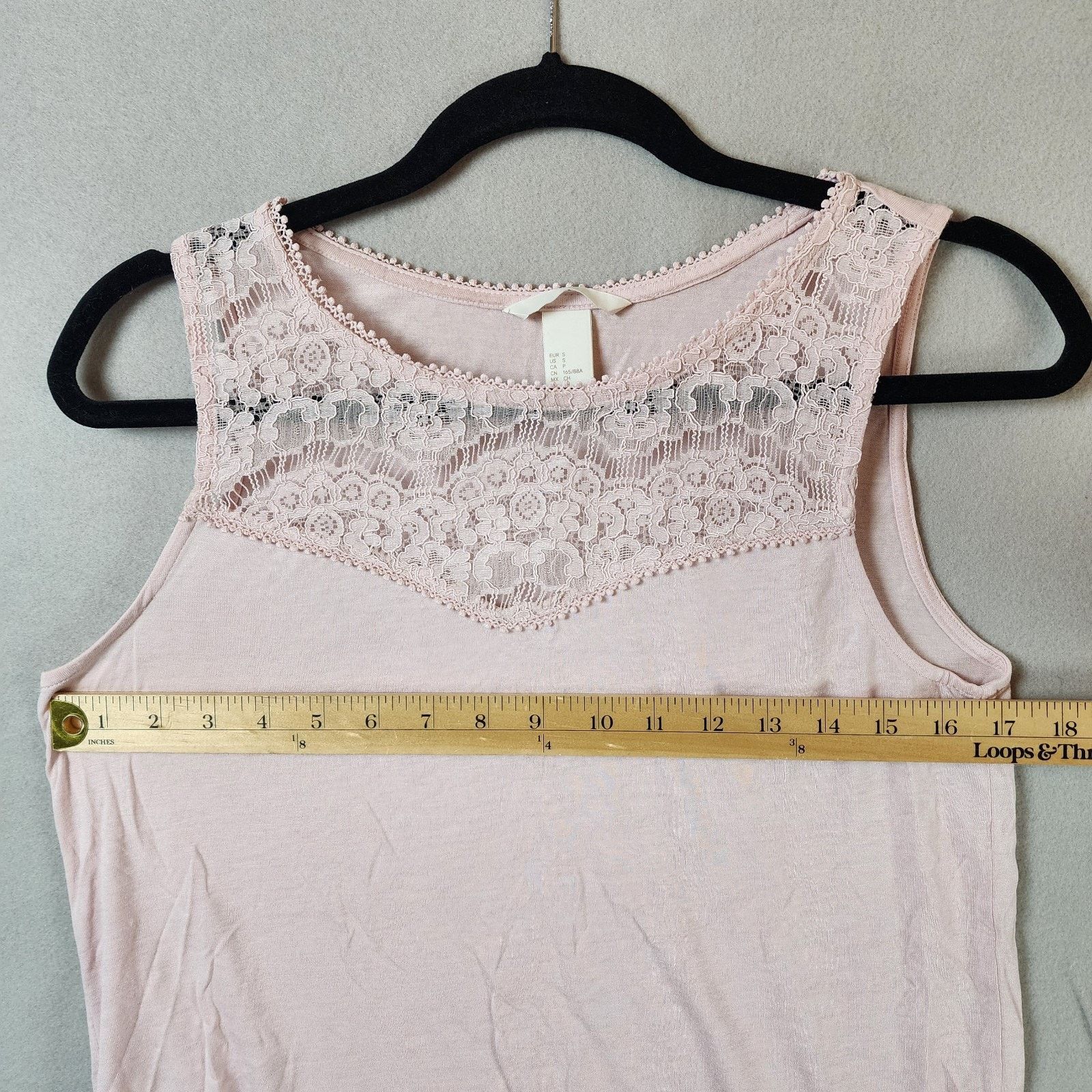 H&M H&M Sleeveless Top Women Small Light Pink with Lace Accent Size S / US 4 / IT 40 - 4 Thumbnail