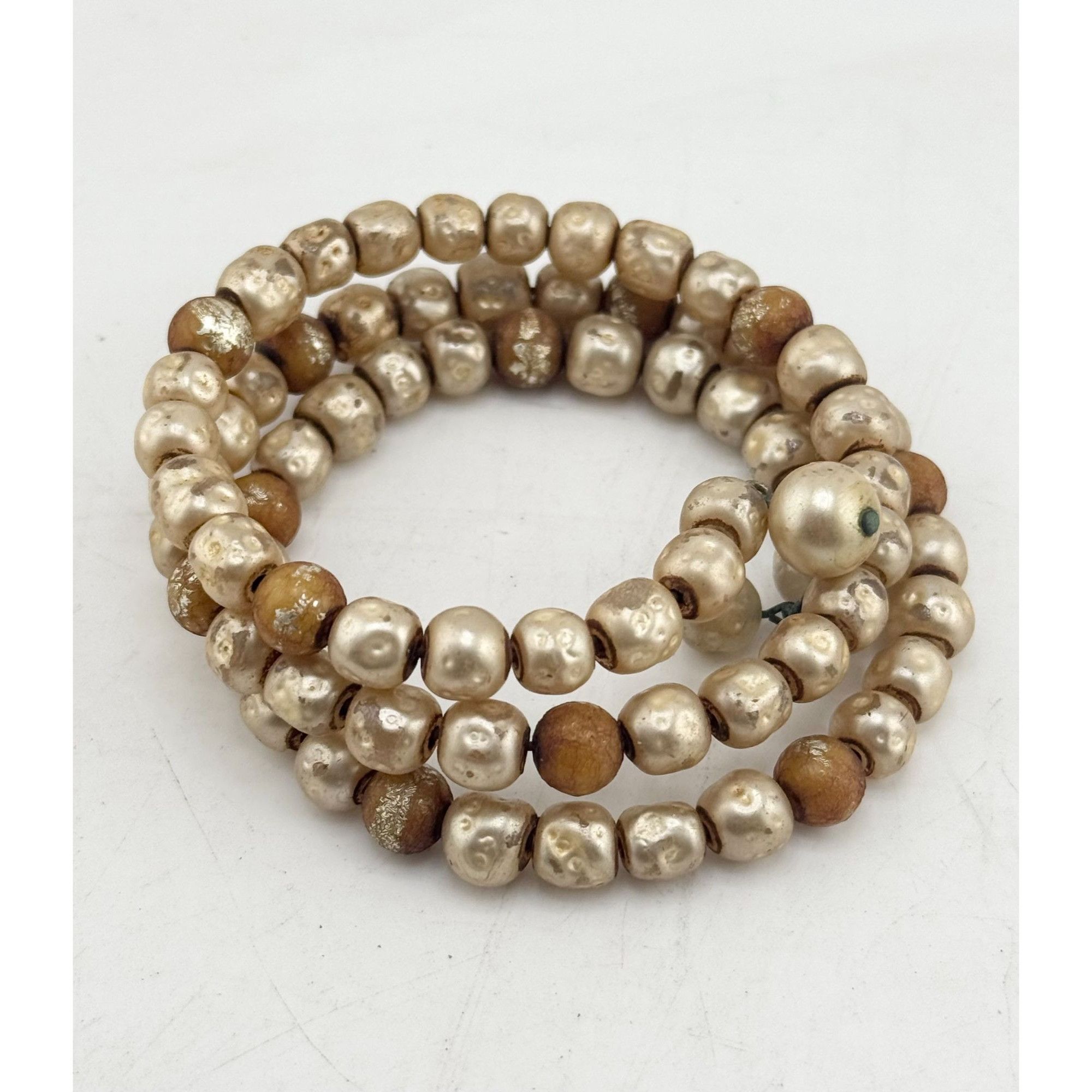 Vintage Vintage faux pearl wire wrap cuff bracelet Size ONE SIZE - 2 Thumbnail