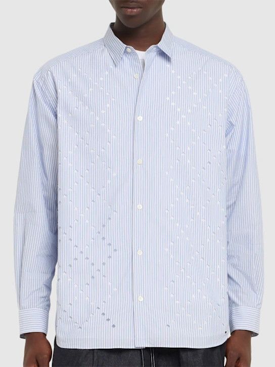 Comme des Garcons Homme o1lsvrm0425 Striped Shirt in Blue Size US L / EU 52-54 / 3 - 3 Thumbnail