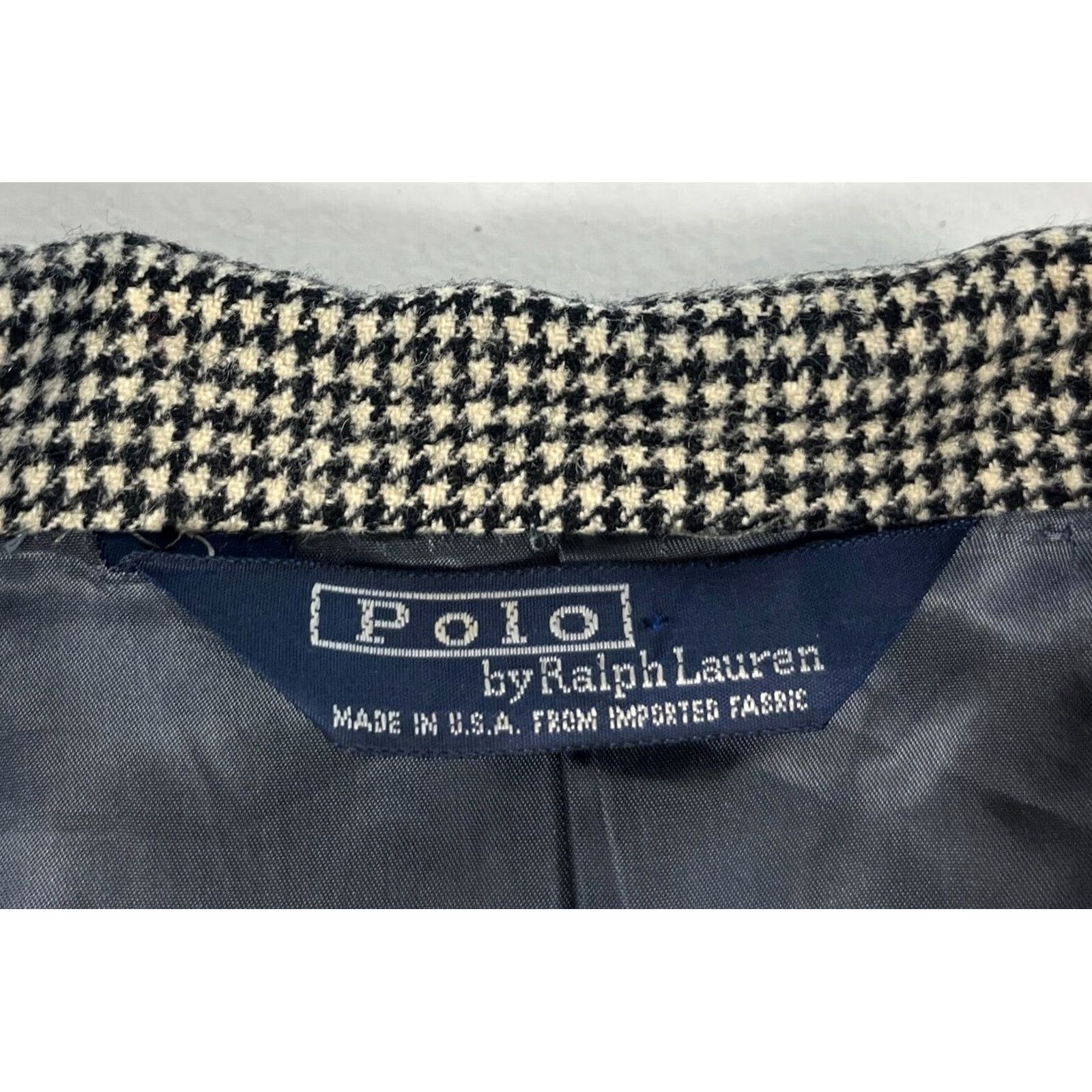Polo Ralph Lauren Polo Ralph Lauren Blazer Shirt Mens Wool Houndstooth Vintage Made in USA 43L Black White Size US XL / EU 56 / 4 - 6 Thumbnail