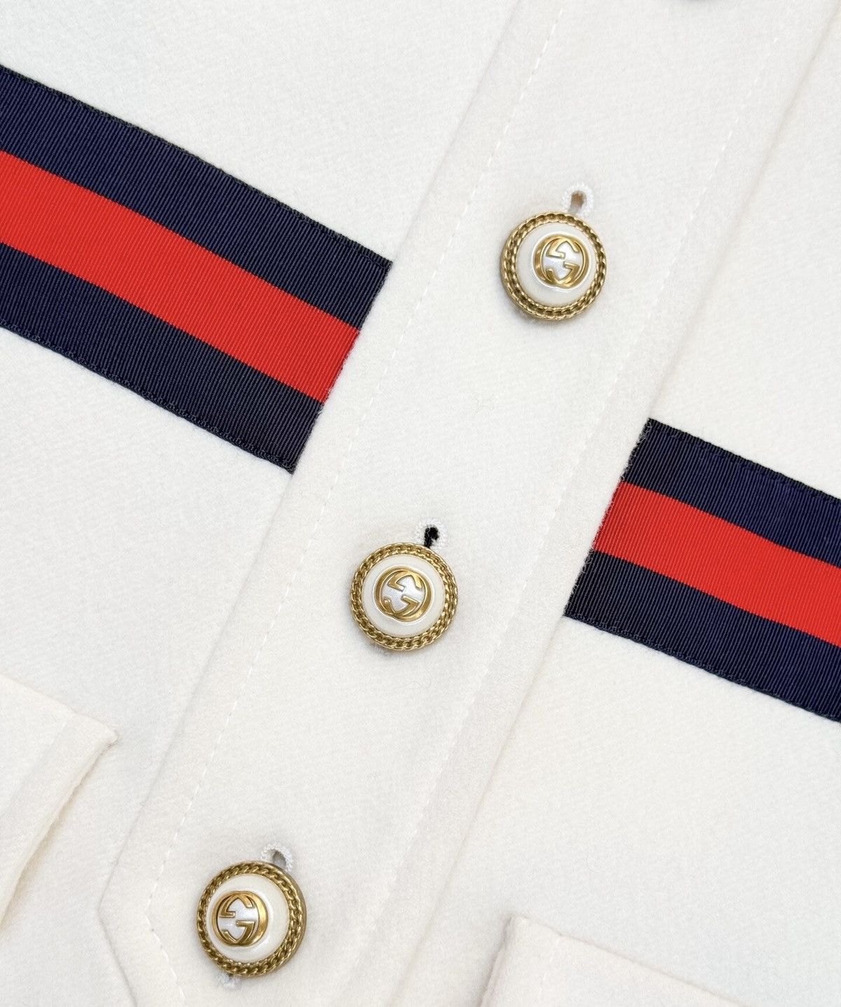 Gucci Gucci 36 GG Button White Wool Coat Jacket Size XS / US 0-2 / IT 36-38 - 5 Thumbnail