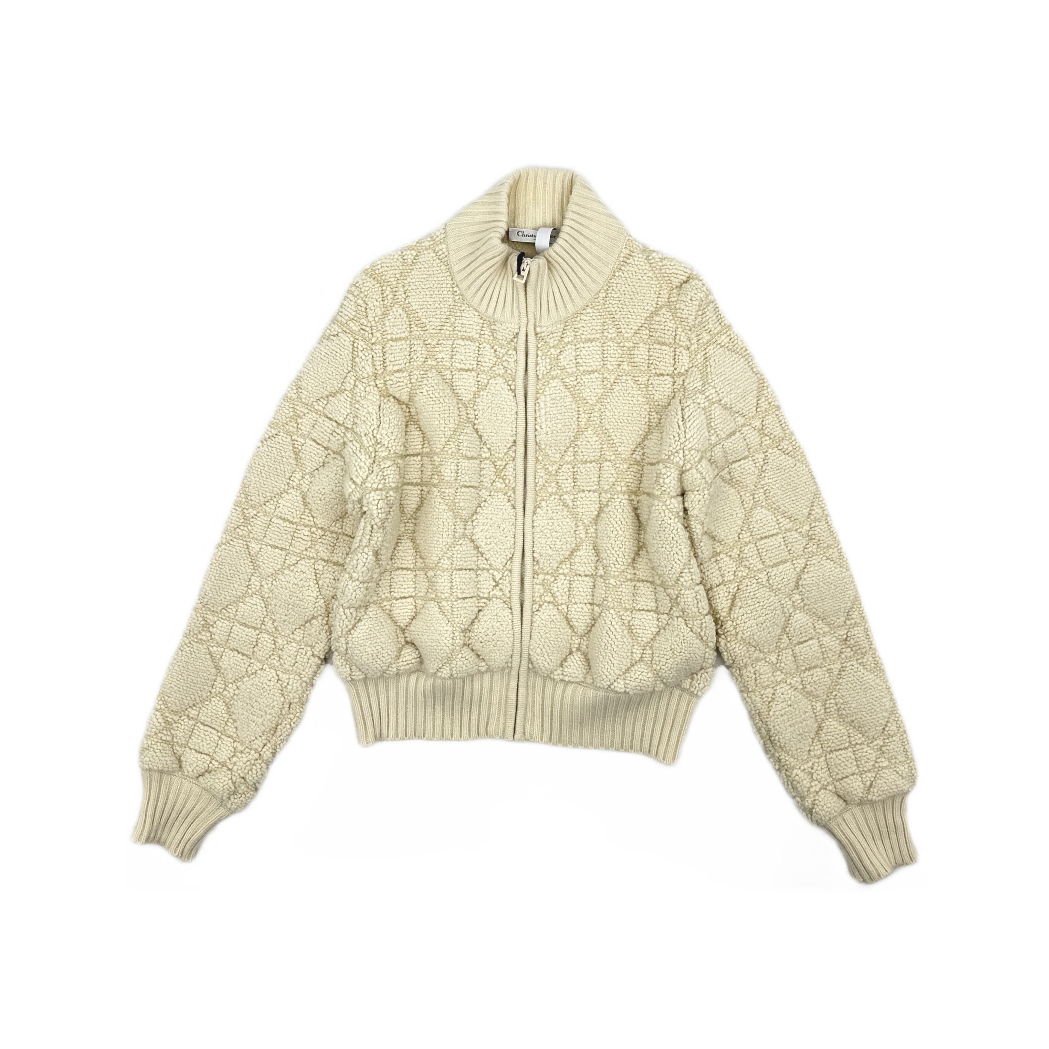 Dior Dior Cannage Pattern Knit Zip Up Sweater Size 40 Size M / US 6-8 / IT 42-44 - 1 Thumbnail