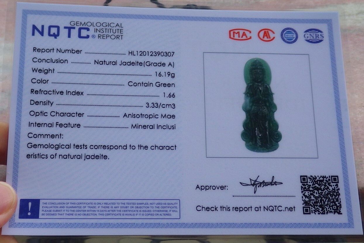 Other 106899 VS Certified Jadeite Jade Green Pendant Guanyin Size ONE SIZE - 10 Thumbnail