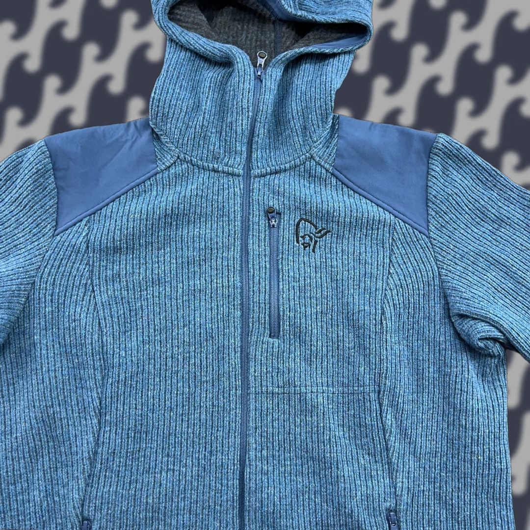 Vintage Norrona Tamok Warm /wool2 Full Zip Up Hood Womens Jacket Medium Blue Outdoor Shirt Size M / US 6-8 / IT 42-44 - 1 Thumbnail