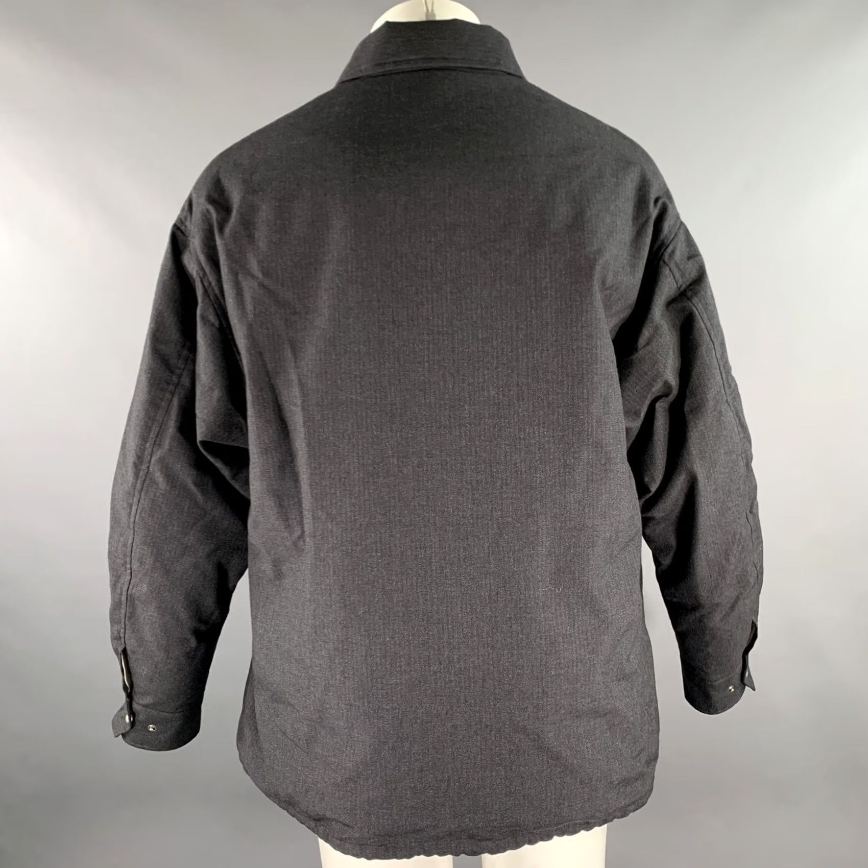 Visvim VISVIM Size M Grey Charcoal Stripe Wool Linen Silk Down Filled Jacket Mens Size US M / EU 48-50 / 2 - 4 Thumbnail