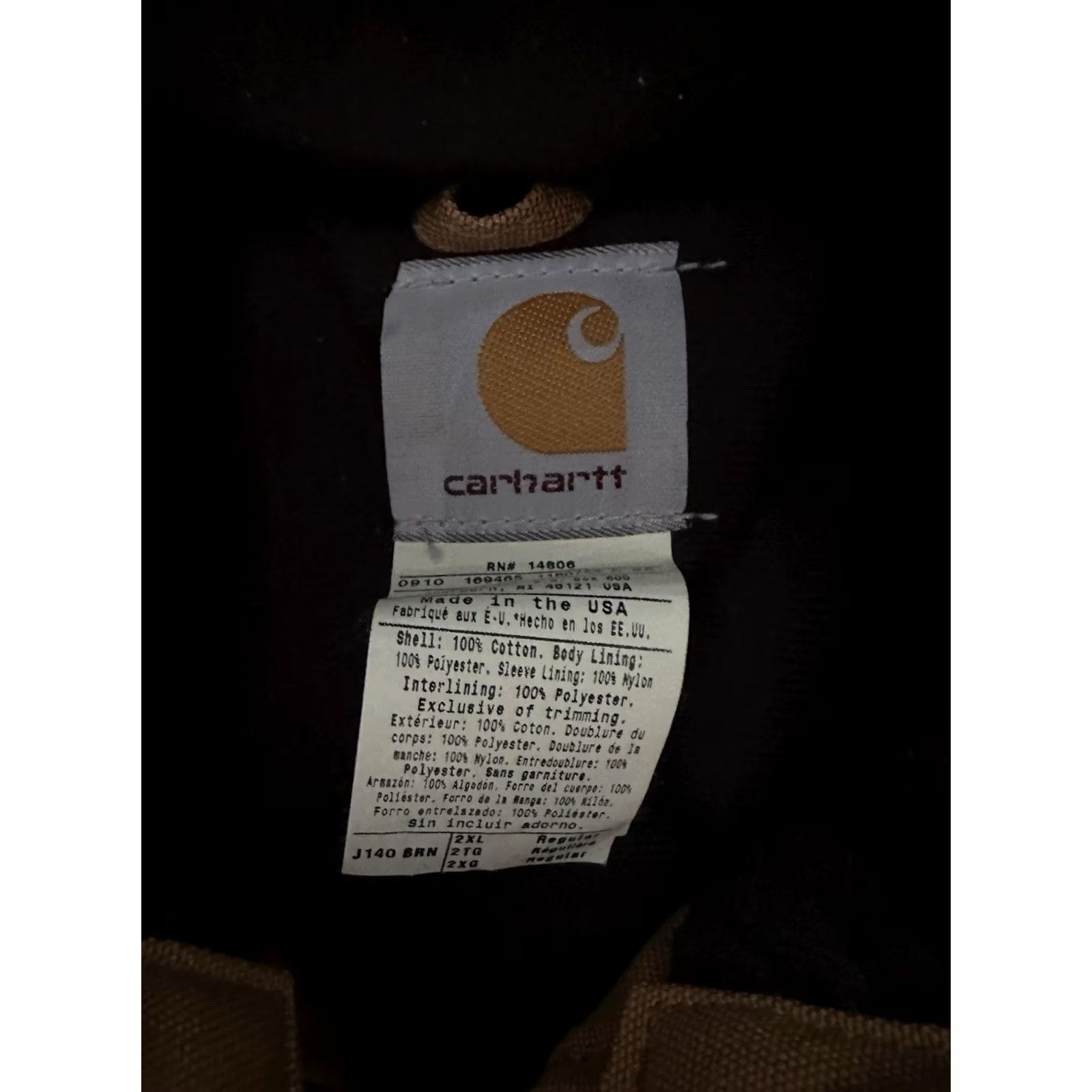 Carhartt VINTAGE Carhartt Jacket Duck Active J140 Brown Tan Mens XXL Made in USA Canvas Size US XXL / EU 58 / 5 - 5 Thumbnail