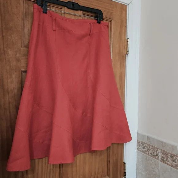 Other Sherry Taylor Coral Red A-line Swing Midi Women's Skirt Size 36" / US 14 / IT 50 - 1 Thumbnail