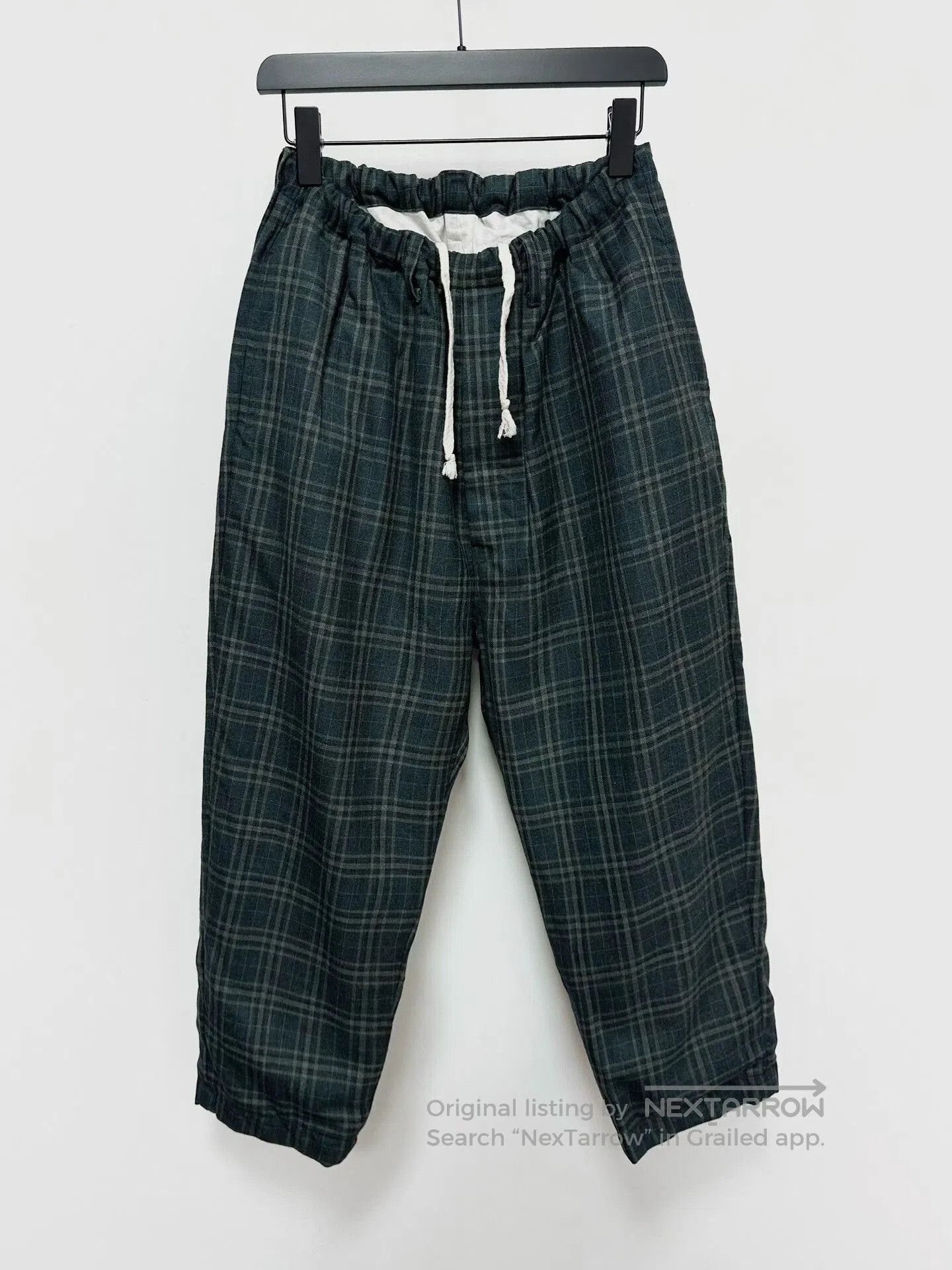 Japanese Brand plaid wool pants with drawstring waist. Size US 26 / EU 42 - 1 Thumbnail