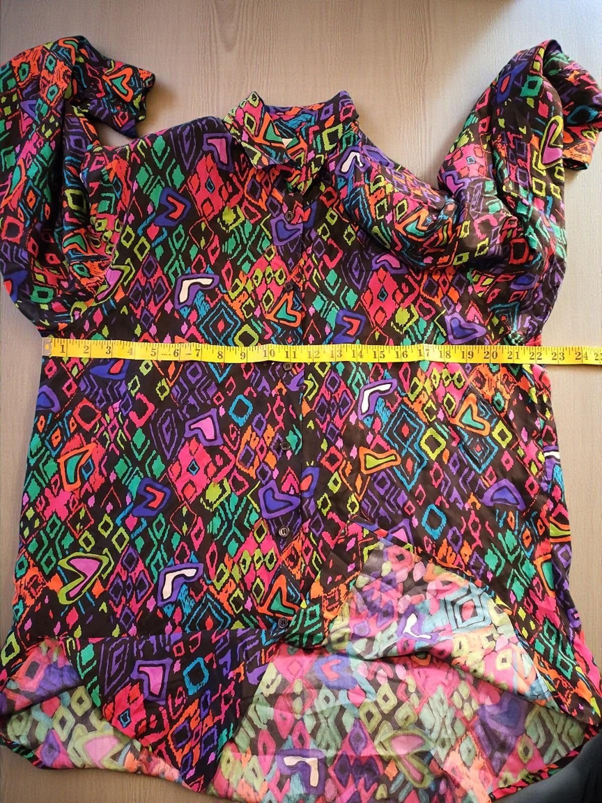Other Capezio 100% Silk Multicolor Geometric Print Shirt Size S Size S / US 4 / IT 40 - 6 Thumbnail