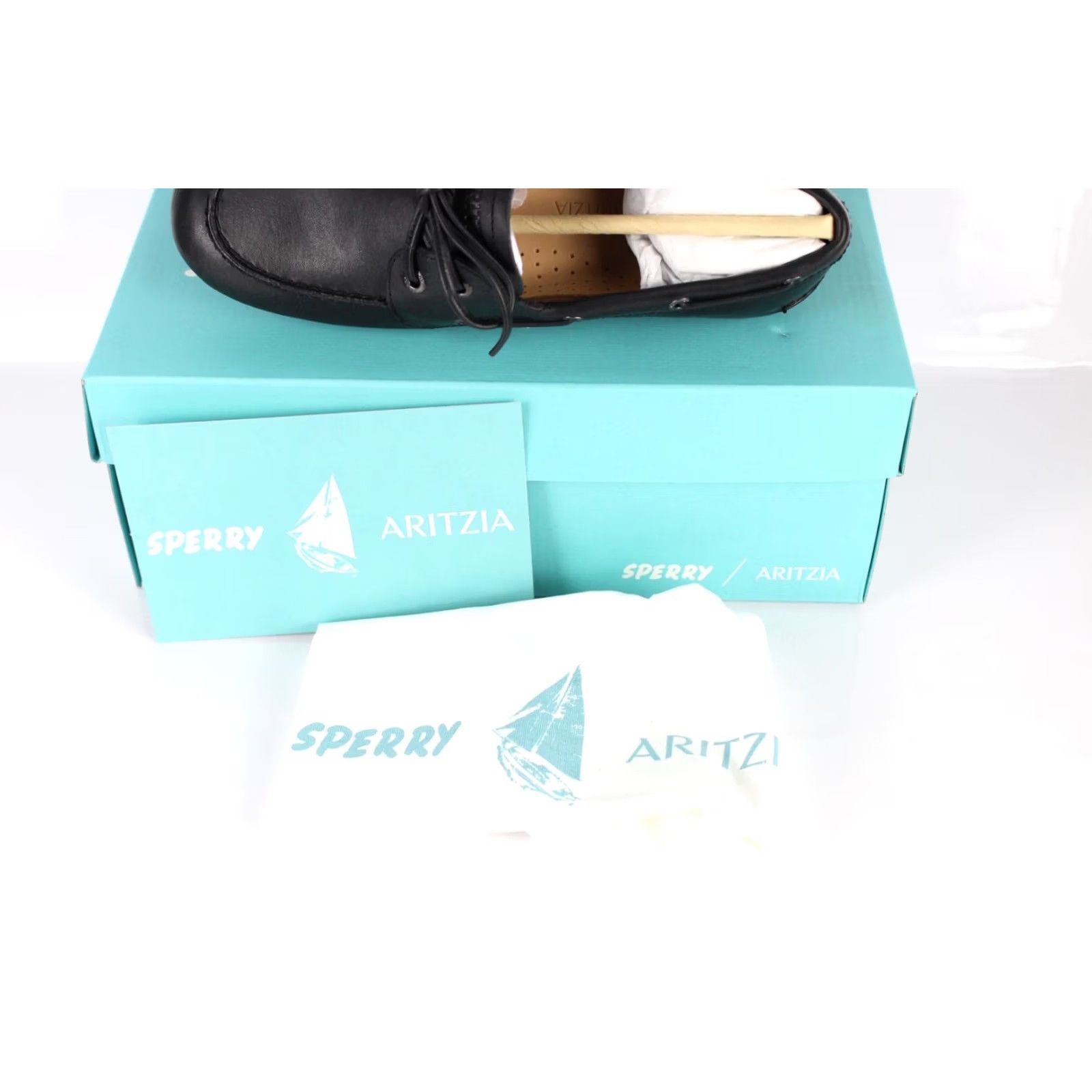 Sperry Sperry Top Sider Aritzia Women's Slim Boat Shoes ATZ Size 6 Black Leather Boat Shoe Women Slim ATZ 6 Black Leather Size M / US 6-8 / IT 42-44 - 4 Thumbnail