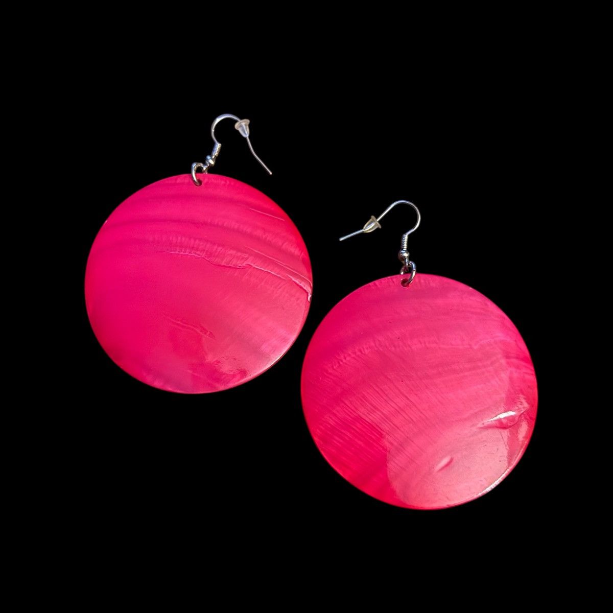 Other Large hot pink dyed shell disc earrings Size ONE SIZE - 1 Thumbnail
