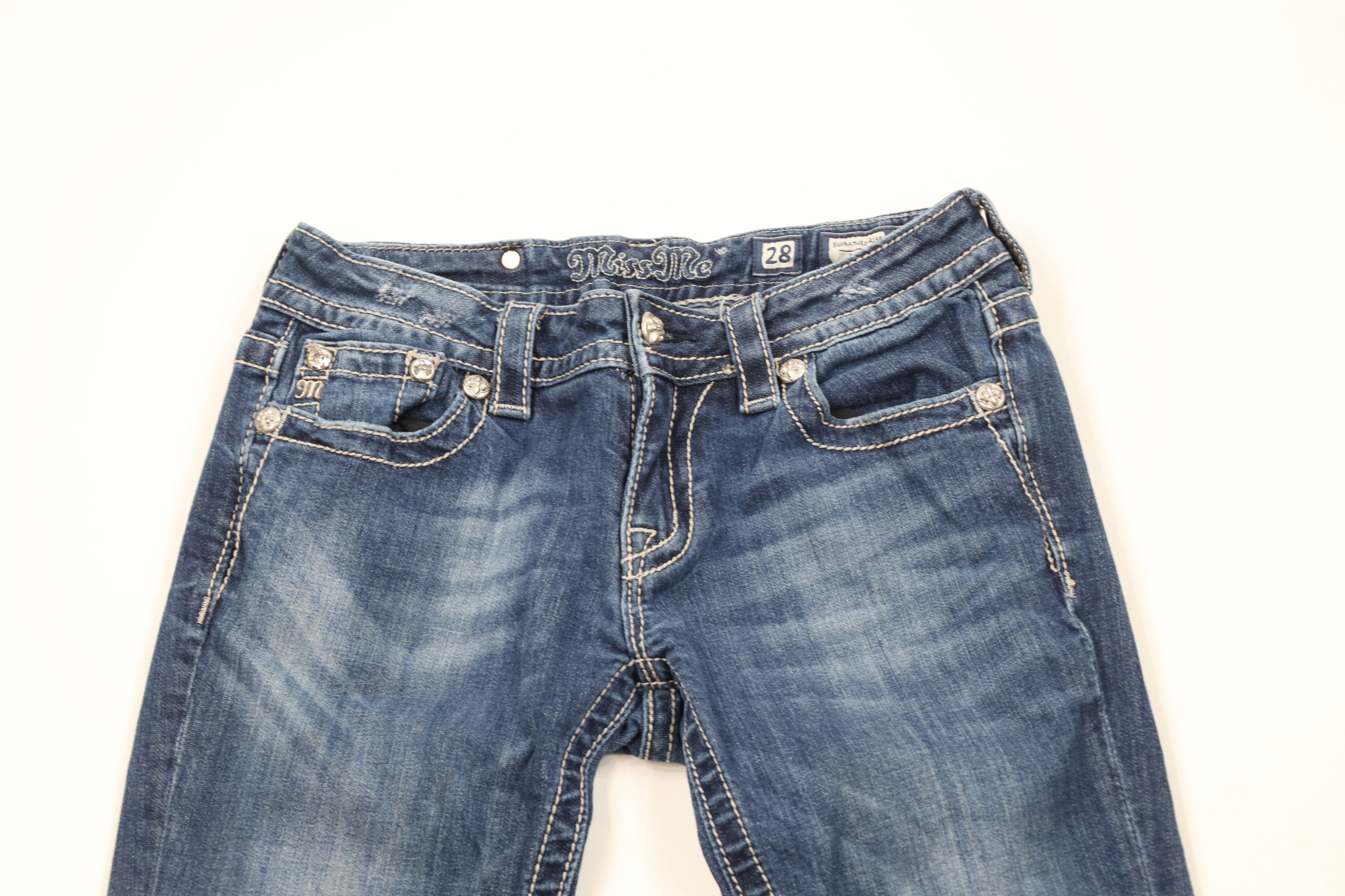 Miss Me Miss Me Stitch Stretch Signature Rise Bootcut Denim Jeans Size 28" / US 6 / IT 42 - 2 Thumbnail