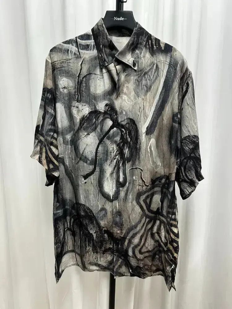 Yohji Yamamoto Sz 3 Yohji Yamamoto Pour Homme Silk Shirt Size US L / EU 52-54 / 3 - 1 Thumbnail