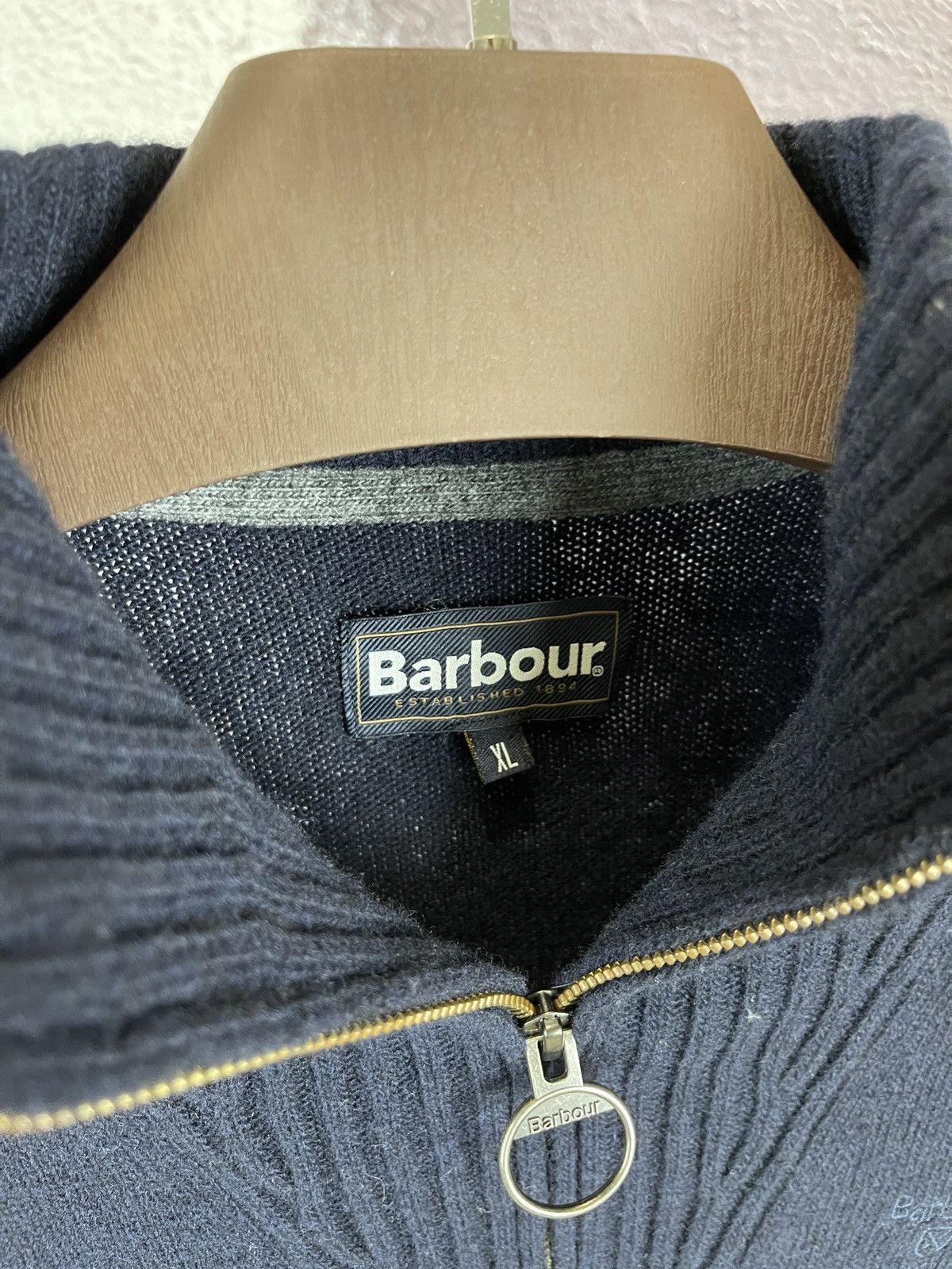 Barbour Barbour Essential Funnel Neck wool sweater jumper XL Navy Size US XL / EU 56 / 4 - 6 Thumbnail