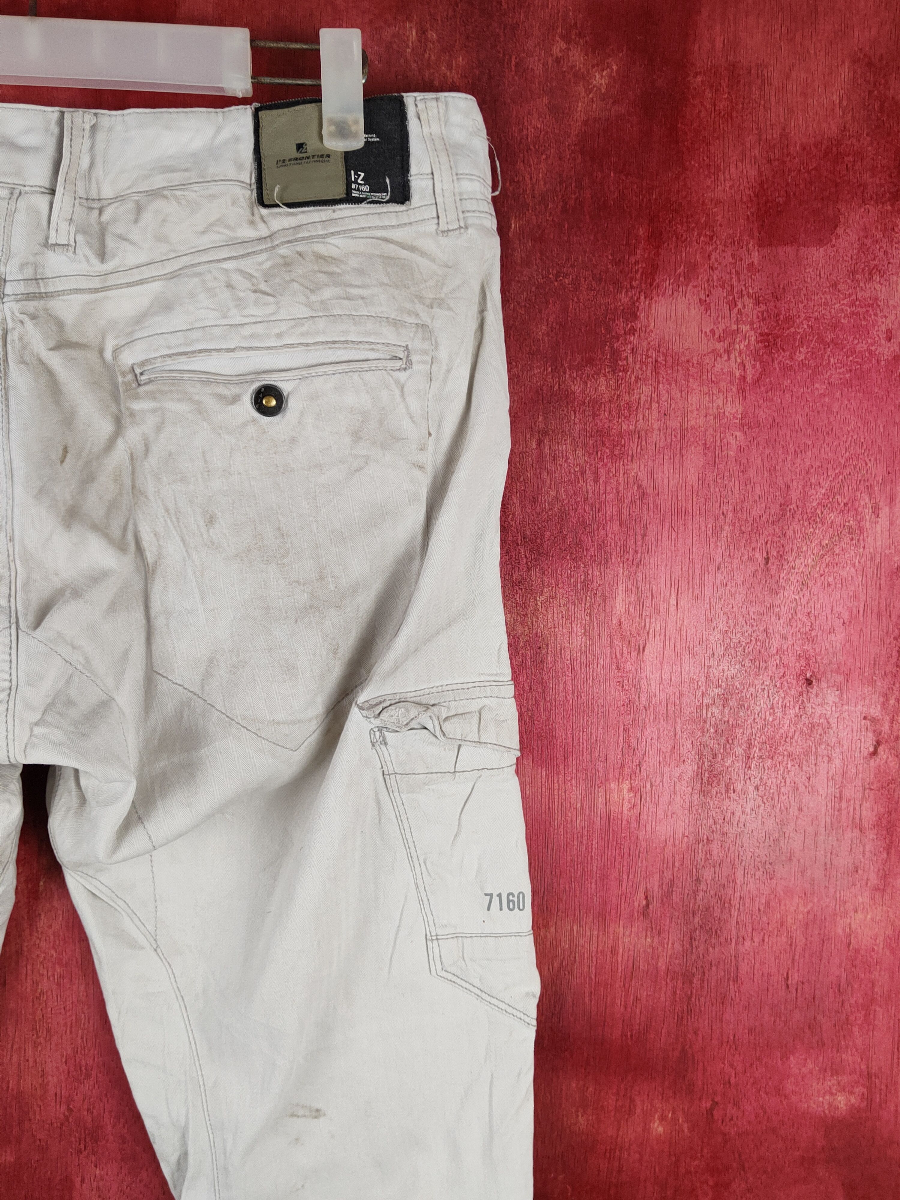 Japanese Brand I'z Frontier White Multipocket Tactical Cargo Pants #S1292 Size US 33 - 13 Thumbnail