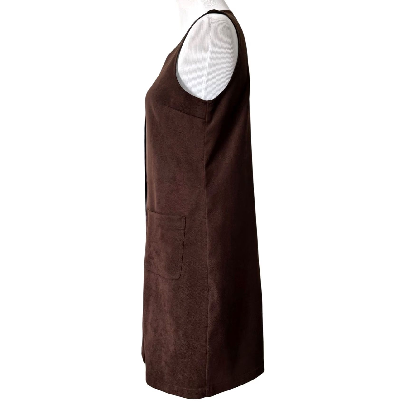 Talbots Talbots Sleeveless Shift Dress Brown Button Front Jumper Patch Pockets Womens 4 Size S / US 4 / IT 40 - 5 Thumbnail