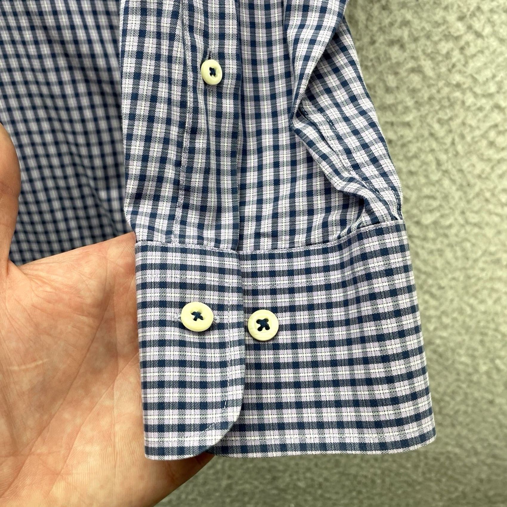 Peter Millar Peter Millar Shirt Mens L Purple Plaid Check Cotton Button-Up Preppy Crown Modern Classic Size US L / EU 52-54 / 3 - 4 Thumbnail