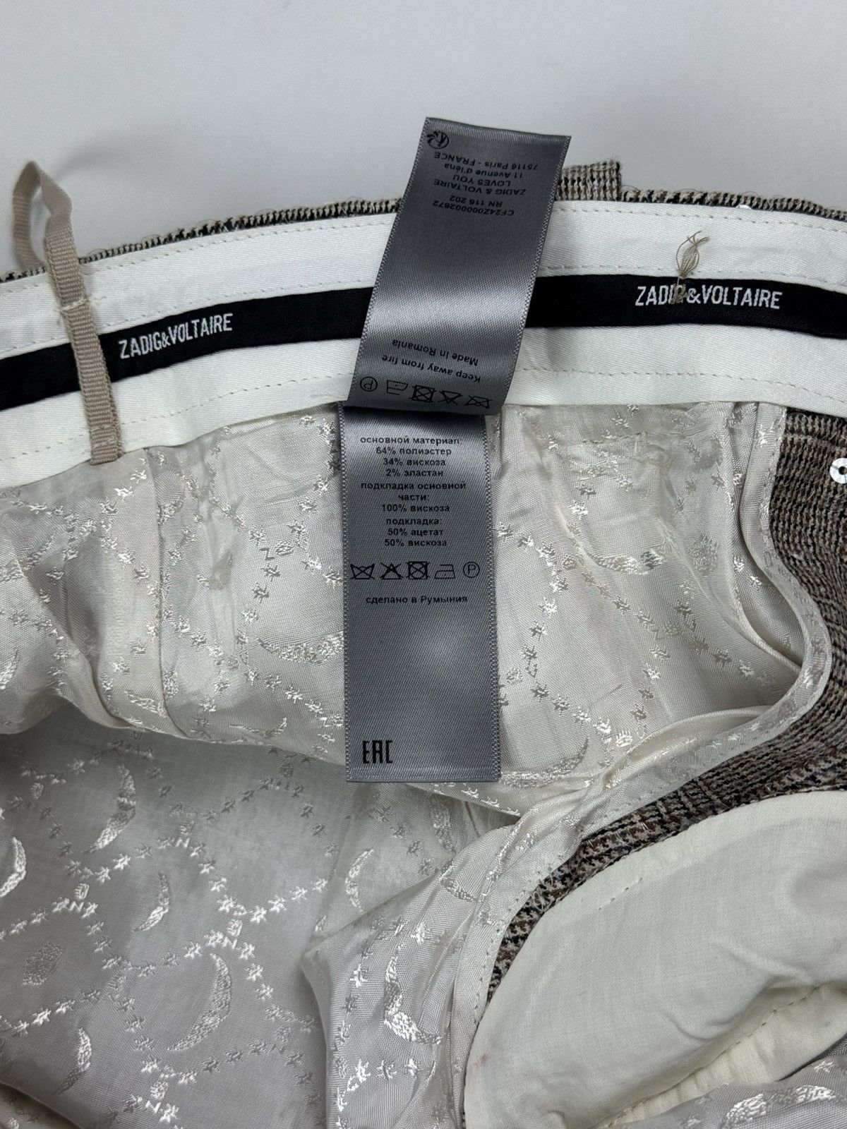 Zadig & Voltaire New! Zadig&Voltaire Peter Car Sequin Beige Women’s Pants Size 26" / US 2 / IT 38 - 15 Thumbnail